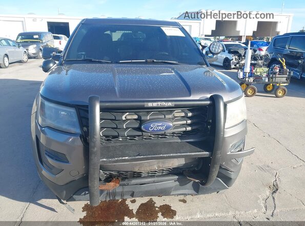 1FM5K8AR0HGC41325 2017 FORD UTILITY POLICE INTERCEPTOR Gray Widok zestawu wskaźników