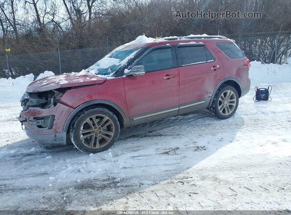1FM5K8D85GGD22855 2016 FORD FORD EXPLORER Red წინა მარცხენა ხედი სამი მეოთხედიდან
