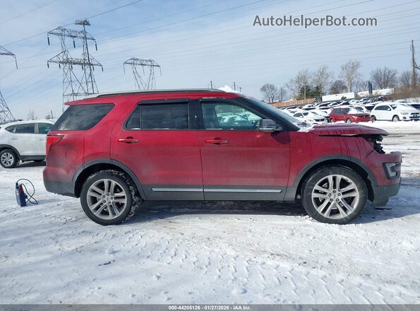 1FM5K8D85GGD22855 2016 FORD FORD EXPLORER Red უკანა სალონის ხედი