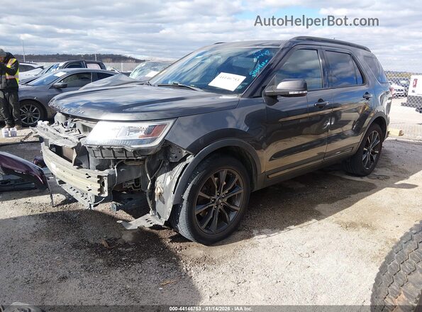 1FM5K8D85JGC13254 2018 FORD FORD EXPLORER Gray წინა მარცხენა ხედი სამი მეოთხედიდან