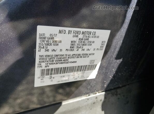 1FM5K8FH6HGD10499 2017 FORD FORD EXPLORER Black 