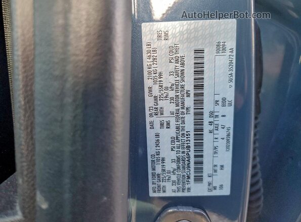 1FMCU9NA6PUB13151 2023 FORD ESCAPE Blue VIN sticker view