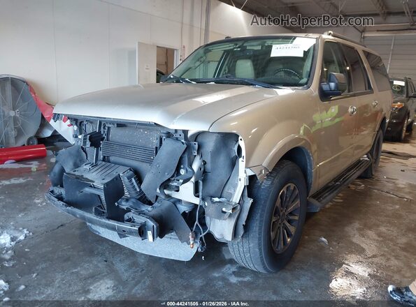 1FMJK1HT3HEA58102 2017 FORD EXPEDITION EL Beige წინა მარცხენა ხედი სამი მეოთხედიდან