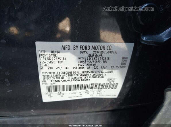 1FMSK8DH2RGA10594 2024 FORD FORD EXPLORER Blue 