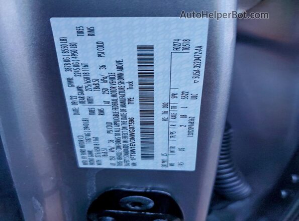 1FT6W1EV3NWG07596 2022 FORD F150 Серебряный Вид подкапотного пространства