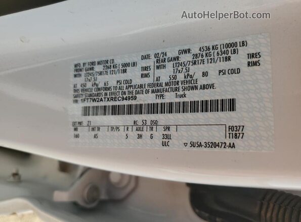 1FT7W2ATXREC94959 2024 FORD F250 White 