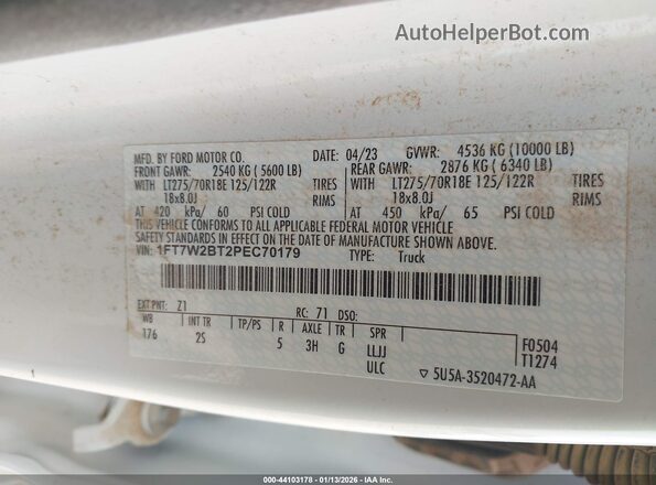 1FT7W2BT2PEC70179 2023 FORD F-250 White 
