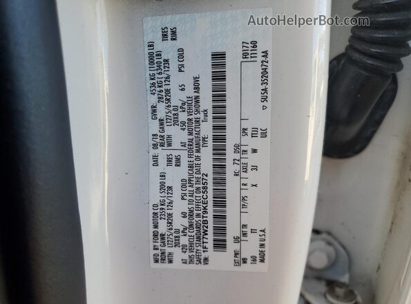 1FT7W2BT9KEC58572 2019 FORD F250 White Widok komory silnika