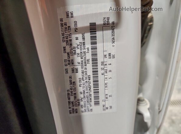 1FT8W3BT2NEF07485 2022 FORD F350 Белый Вид подкапотного пространства