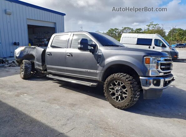 1FT8W3BTXMEC86023 2021 FORD F350 Gray Front right