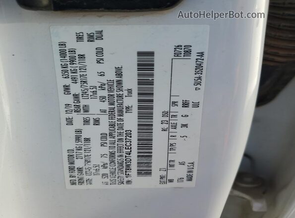 1FT8W3DT4LEC37203 2020 FORD F350 White Engine compartment view