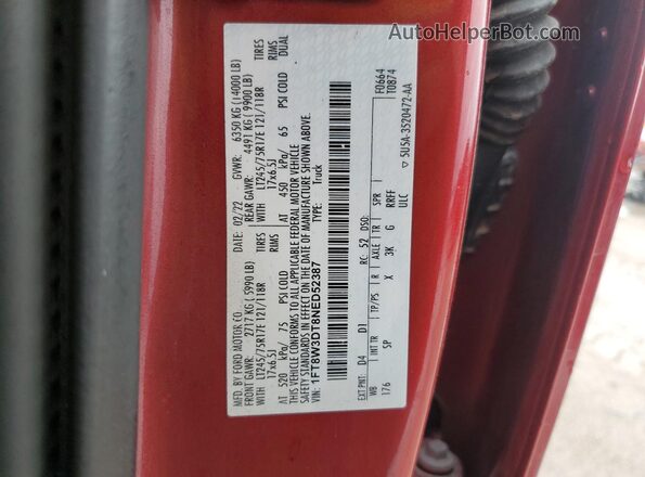 1FT8W3DT8NED52387 2022 FORD F350 Красный Вид подкапотного пространства
