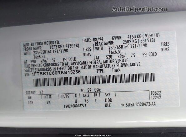 1FTBR1C86RKB15256 2024 FORD TRANSIT-250 Blue Widok komory silnika