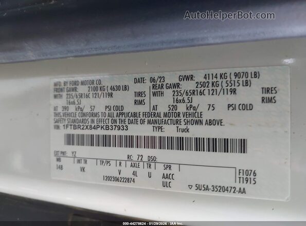 1FTBR2X84PKB37933 2023 FORD TRANSIT-250 Белый Вид подкапотного пространства
