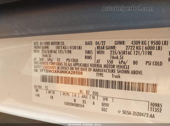 1FTBW3XK4NKA28508 2022 FORD E-TRANSIT-350 CARGO VAN White Engine compartment view