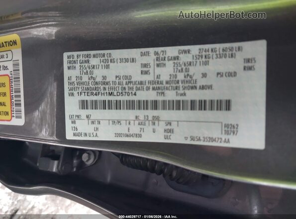 1FTER4FH1MLD57014 2021 FORD RANG Gray 