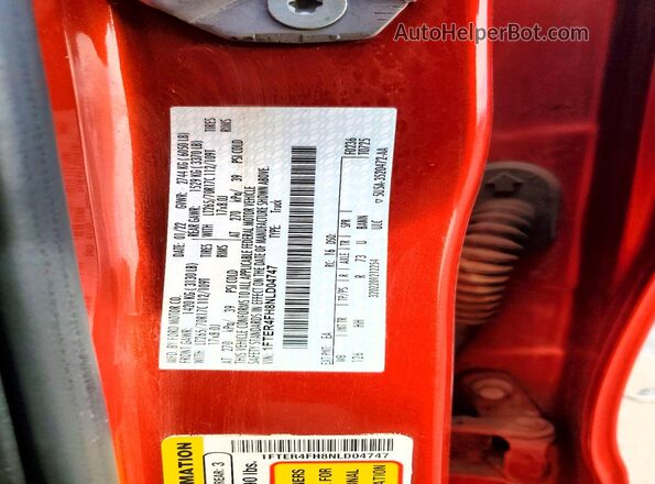 1FTER4FH8NLD04747 2022 FORD RANG Orange 