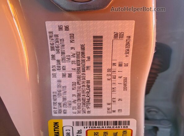 1FTER4LR1RLE48188 2024 FORD RANG Gray Vista del compartimento del motor