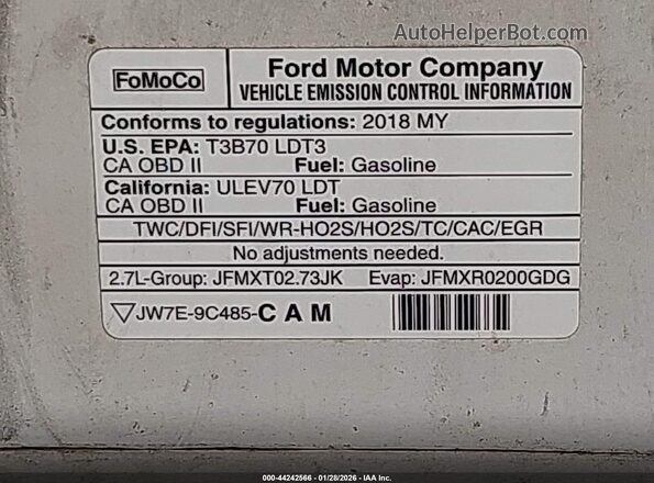 1FTEX1CP2JKE37570 2018 FORD F150 White 