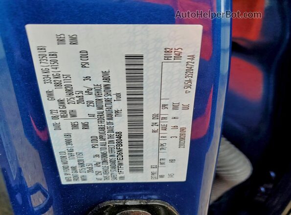 1FTFW1ED6NFB80468 2022 FORD F150 Blue Շարժիչի բաժամունքի տեսք