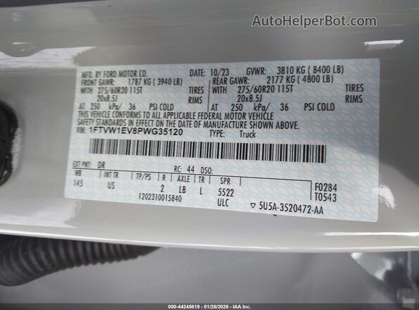 1FTVW1EV8PWG35120 2023 FORD F-150 LIGHTNING Gray Widok komory silnika