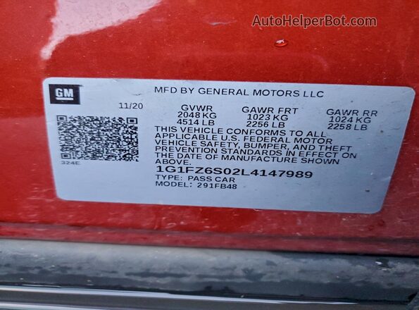 1G1FZ6S02L4147989 2020 CHEVROLET BOLT Red Widok komory silnika