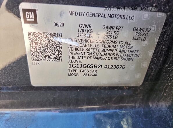 1G1JG6SB2L4123676 2020 CHEVROLET SONIC Black Widok komory silnika