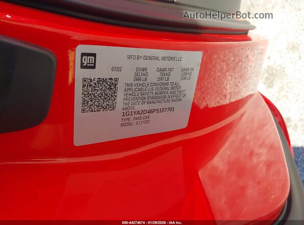1G1YA2D46P5107701 2023 CHEVROLET CORVETTE Red Вид підкапотного простору