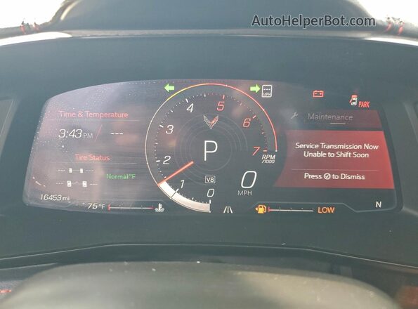 1G1YB2D40M5101580 2021 CHEVROLET CORVETTE White ხელსაწყოთა პანელის ხედი
