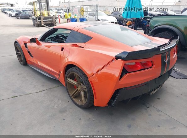 1G1YW2D73K5114030 2019 CHEVROLET CORVETTE Orange Trasero izquierdo
