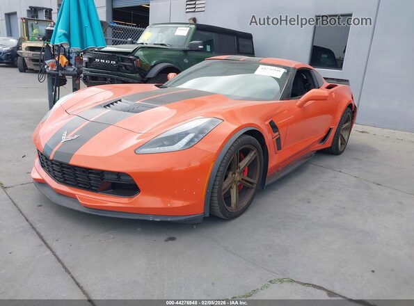 1G1YW2D73K5114030 2019 CHEVROLET CORVETTE Orange Vista tres cuartos delantera izquierda