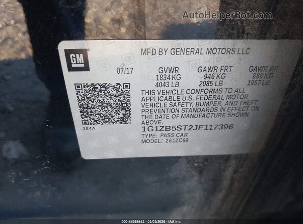 1G1ZB5ST2JF117396 2018 CHEVROLET MALIBU Black Շարժիչի բաժամունքի տեսք