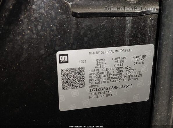 1G1ZD5ST2SF138552 2025 CHEVROLET MALIBU Black Widok komory silnika