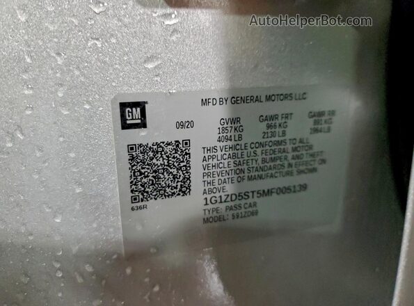 1G1ZD5ST5MF005139 2021 CHEVROLET MALIBU Серебряный Вид подкапотного пространства
