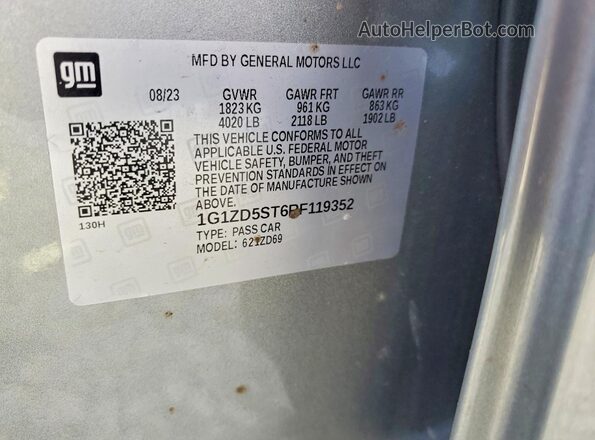 1G1ZD5ST6RF119352 2024 CHEVROLET MALIBU Silver Вид підкапотного простору