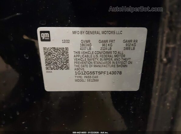 1G1ZG5ST5PF143078 2023 CHEVROLET MALIBU Black Widok komory silnika