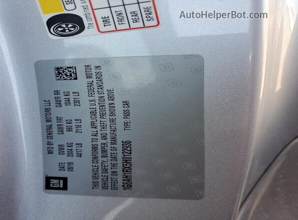 1G6AH1RX5H0122936 2017 CADILLAC ATS Серебряный 