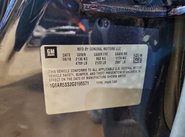 1G6AR5SS2G0195571 2016 CADILLAC CTS Blue Engine compartment view