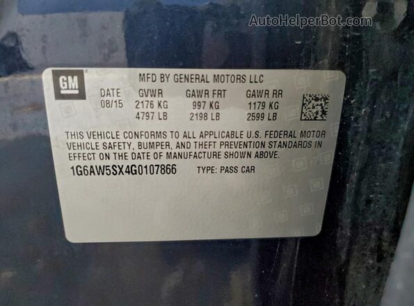 1G6AW5SX4G0107866 2016 CADILLAC CTS Blue Vista del compartimento del motor