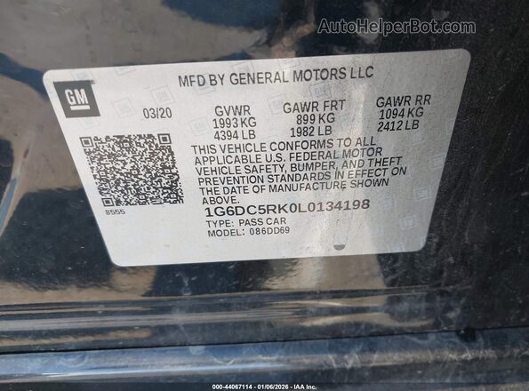 1G6DC5RK0L0134198 2020 CADILLAC CT4 Black Շարժիչի բաժամունքի տեսք