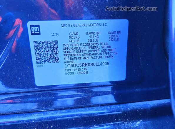 1G6DC5RK0S0114905 2025 CADILLAC CT4 Charcoal Շարժիչի բաժամունքի տեսք