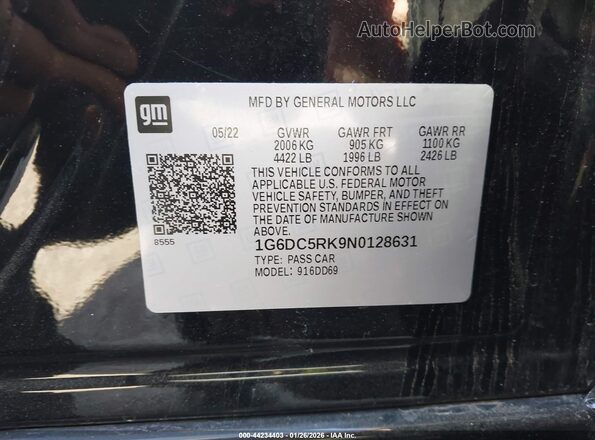 1G6DC5RK9N0128631 2022 CADILLAC CT4 Black Вид підкапотного простору