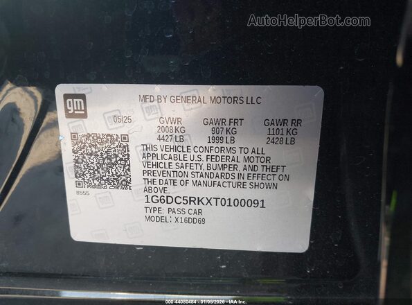 1G6DC5RKXT0100091 2026 CADILLAC CT4 Black Շարժիչի բաժամունքի տեսք