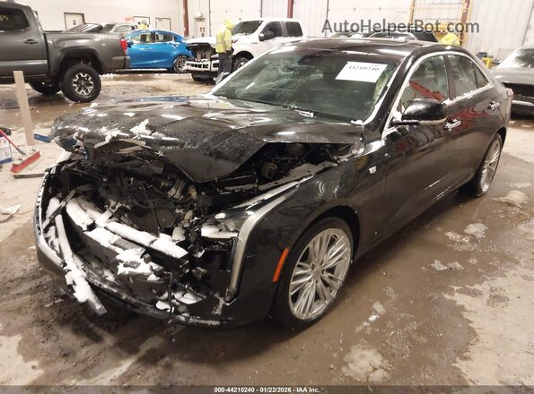 1G6DF5RK0M0129592 2021 CADILLAC CT4 Black Առջևի ձախ երեք քառորդ տեսարան