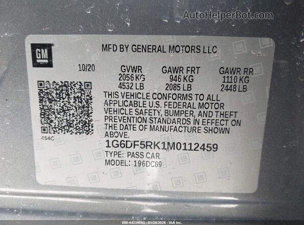 1G6DF5RK1M0112459 2021 CADILLAC CT4 Gray Вид підкапотного простору