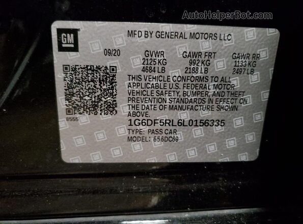 1G6DF5RL6L0156335 2020 CADILLAC CT4 Black Widok naklejki z numerem VIN