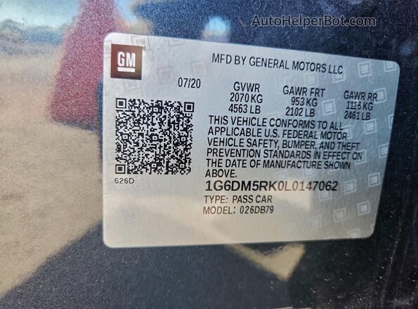 1G6DM5RK0L0147062 2020 CADILLAC CT5 Gray Vista del compartimento del motor