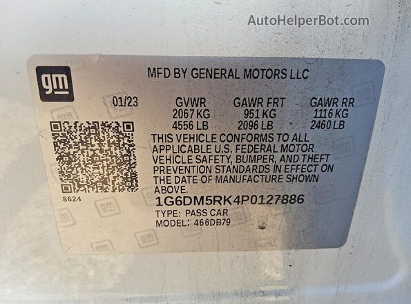 1G6DM5RK4P0127886 2023 CADILLAC CT5 White Շարժիչի բաժամունքի տեսք