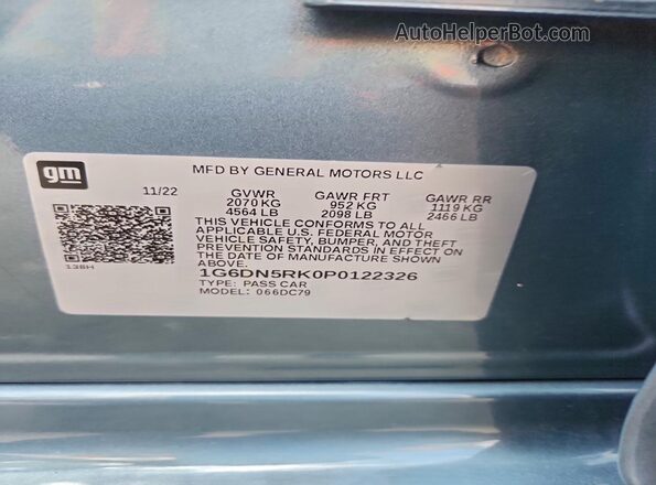 1G6DN5RK0P0122326 2023 CADILLAC CT5 Blue Engine compartment view