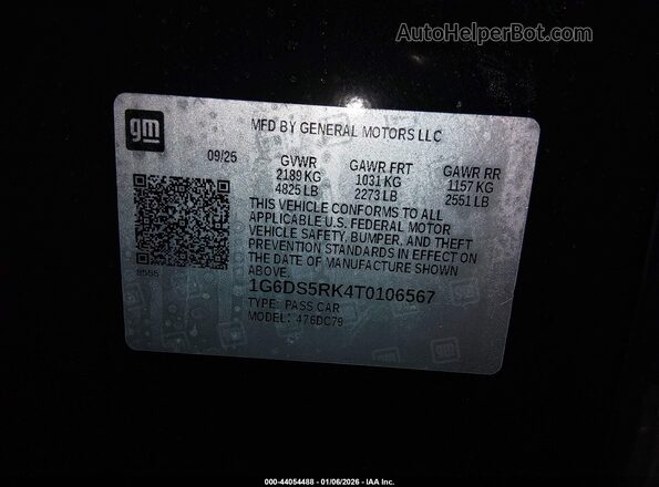1G6DS5RK4T0106567 2026 CADILLAC CT5 Black Widok komory silnika